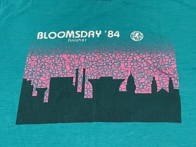 Vintage 1984 Nike Bloomsday t shirt size medium single stitch blue