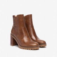 Scarpe Nero Giardini donna tronchetti in pelle I308981D cuoio