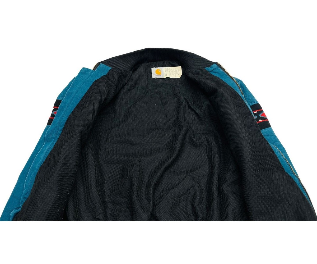 RARE Vintage 90's Carhartt Teal Aztec Southwest Print Jacket