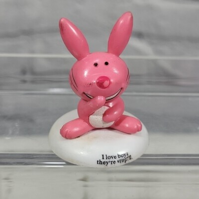 Jim Benton Happy Bunny Collectors Lot Figure Eraser Pinback Jim Benton Happy Bunny Collectors Lot Figure Eraser Pinback