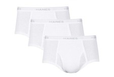 Hanes Men's Tagless White Briefs with ComfortFlex Waistband 3 Pack, S-3XL