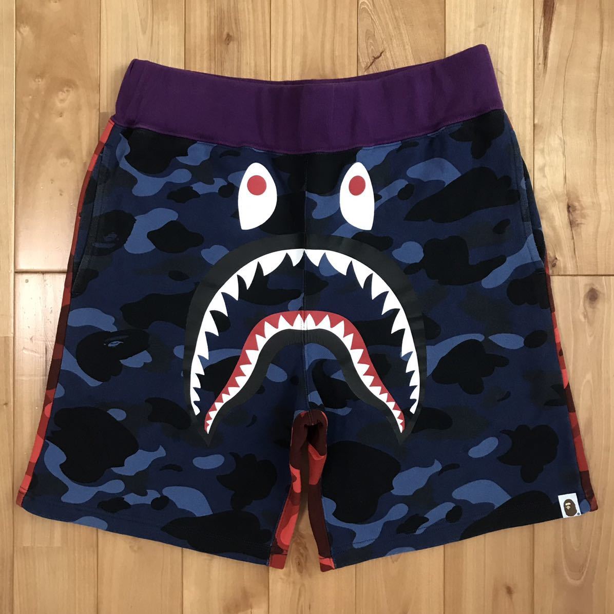 BAPE Crazy camo shark sweat shorts A Bathing Ape Size M | eBay