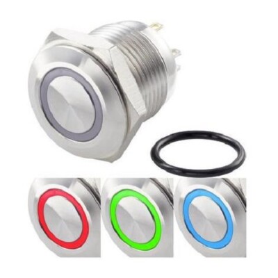 PULSANTE LED ROSSO 12V ROTONDO DIAMETRO 18mm - Foto 9