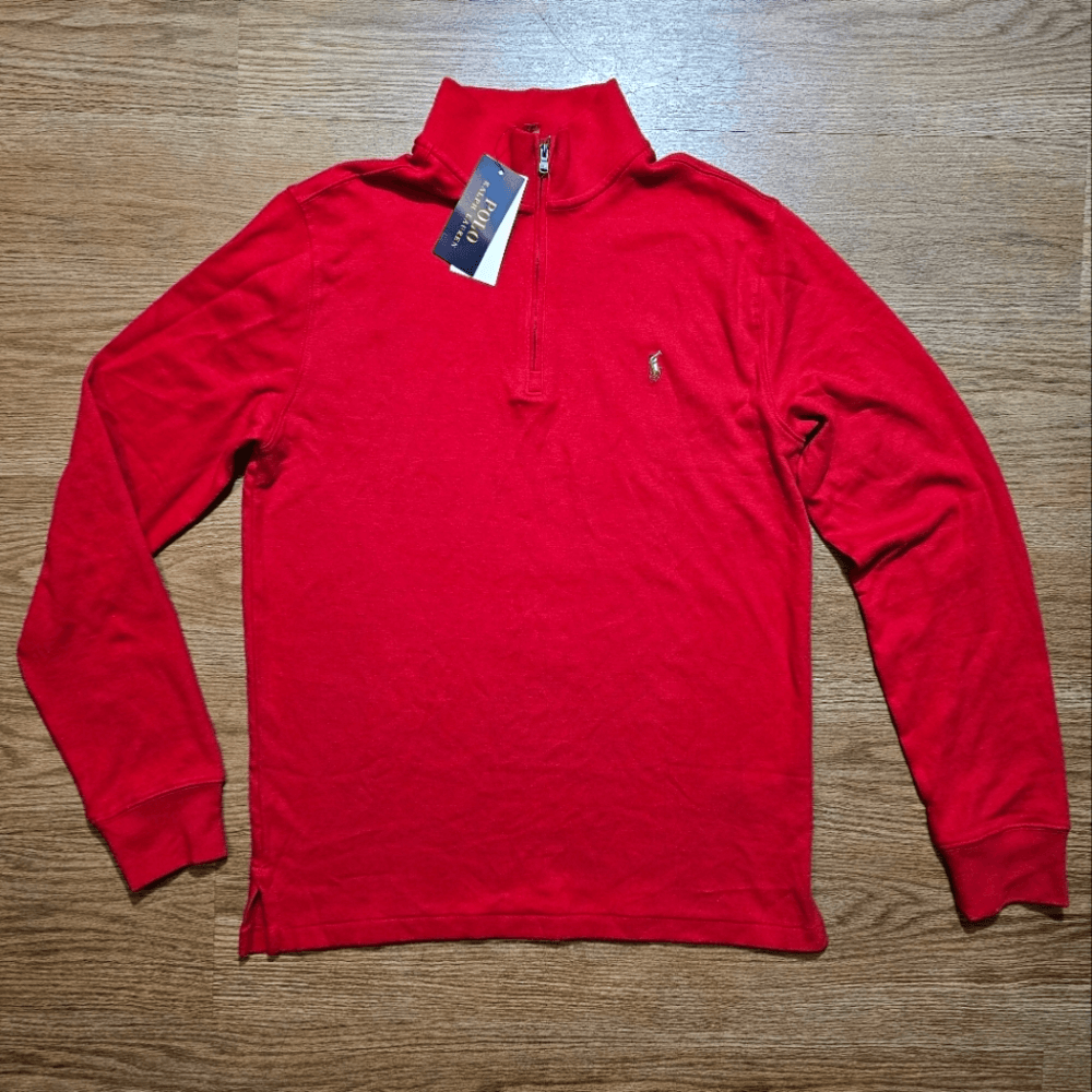 Polo Ralph Lauren Pony Logo Lightweight Jacket Quarter Zip Small Red Embroidered