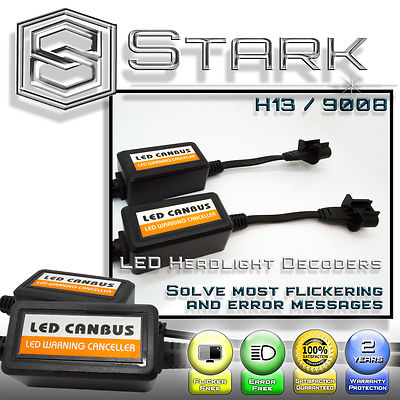 PAIR LED Headlight Canbus Error Free Anti Flickering Resistor Decoder - H13 9008