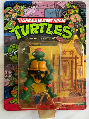 1988 TMNT MICHAELANGELO Playmates New MOC unpunche...