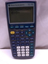 Texas Instruments TI-73 Graph Calculator Portable Battery Operated & Face Cover