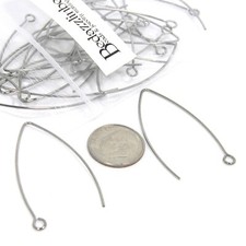 20 Big 1 1/2" Stainless Steel Silver Open Triangle Hoop Hook Earring Findings