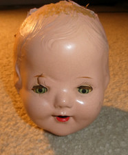 Vintage 1920s Composition Girl Character Doll Head 5" Tall