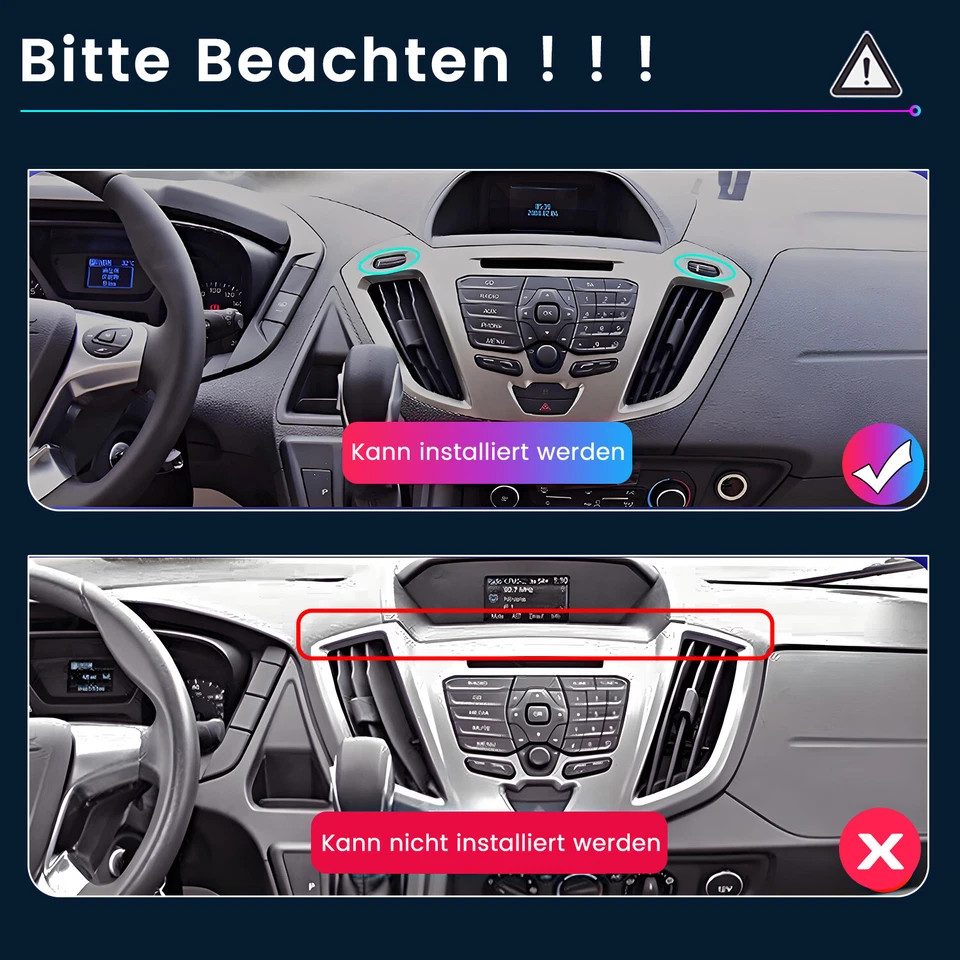4+64GB 8-Kern Autoradio Carplay GPS NAVI DAB+ Für Ford Transit Custom 2012-2021 - Bild 3 von 4