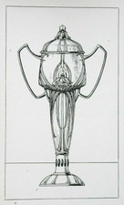 IRIS CUP ART NOUVEAU Wadsworth Floral Nature Ornament Art Print SILVER C1910