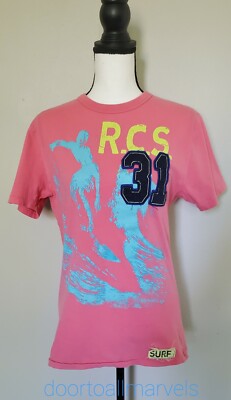 Vintage Red Camel Surfing T-Shirt Single Stitch Tee Bubblegum Pink Women sz Med