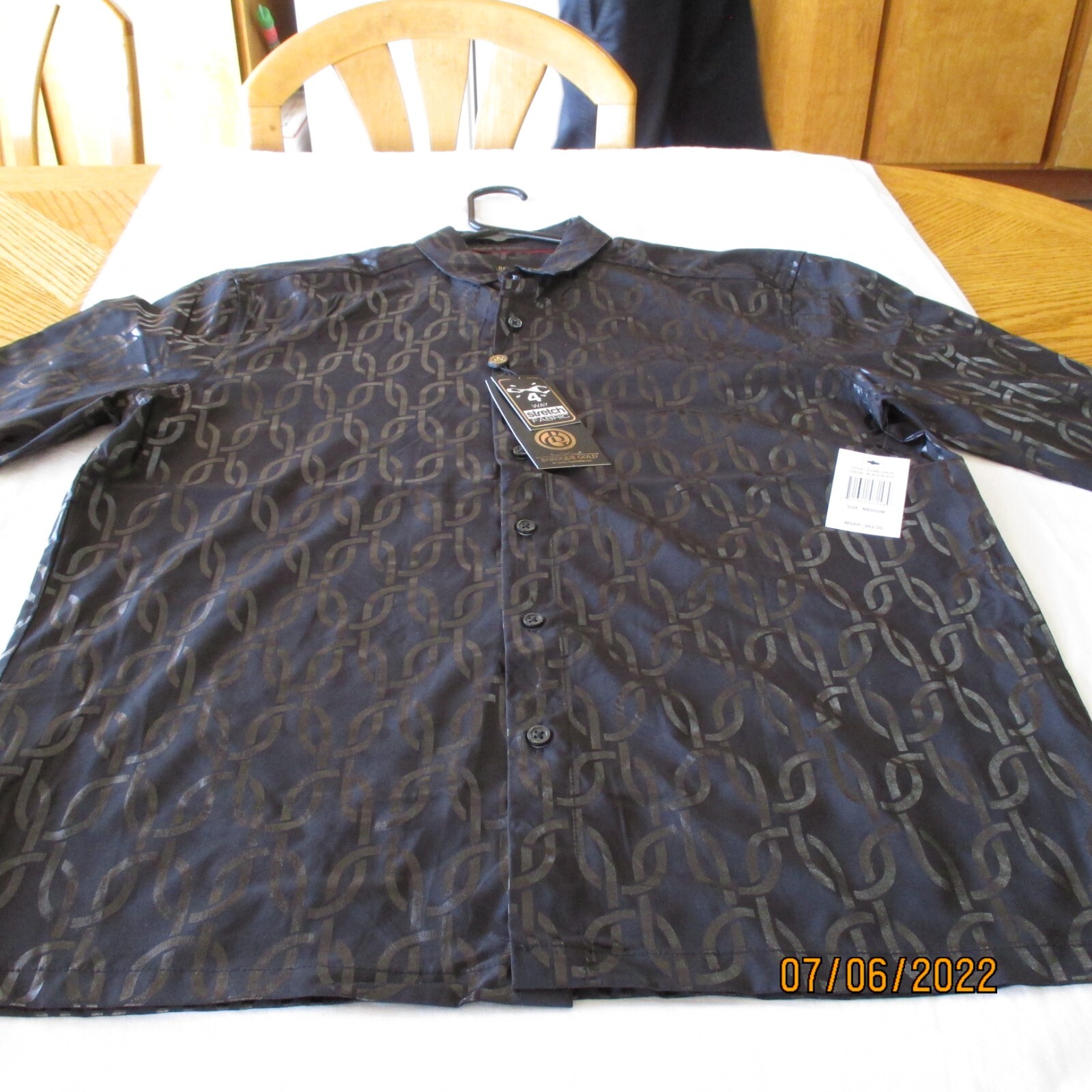 BAROQUE GOLD by Drill Clothing Co Elegant BLACK Silver Metallic SHIRT