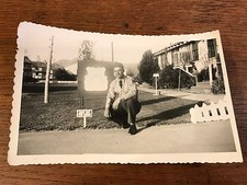 Vintage Black White Snapshot Photo of WW2 Veteran