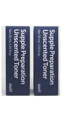 Lot (2) Dear, Klairs Supple Preparation Unscented Toner travel mini 1.01 oz=2.02