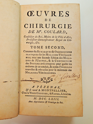 1768. Œuvres de chirurgie de M. Goulard + formules pharmaceutiques 2/2. rare - Picture 5 of 6