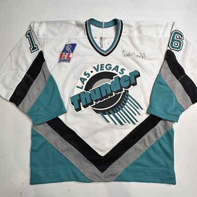 Vintage 90s Radek Bonk Las Vegas Thunder IHL Hockey Jersey Signed