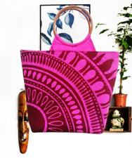 Ceylon Bathik Bag Handmade Fabric Paint Pure Cotton Shopping Handbag 100 Bathik