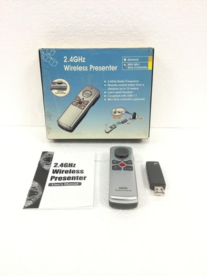 2.4Ghz Wireless Presenter W/ Receiver and Manual, No Battery, WORKING, FREE SHIP