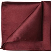1PC/6PCS Satin Pocket Square Wedding Party Solid Handkerchief  Burgundy X 1