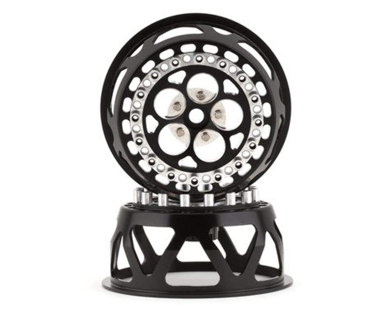 Lightweight Black 5-Hole SSD RC Drag Wheel Inserts Pair-image