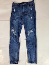 Wild Fable Womens Jeans Size 12 Highest Rise Skinny Medium Wash Distressed Soft