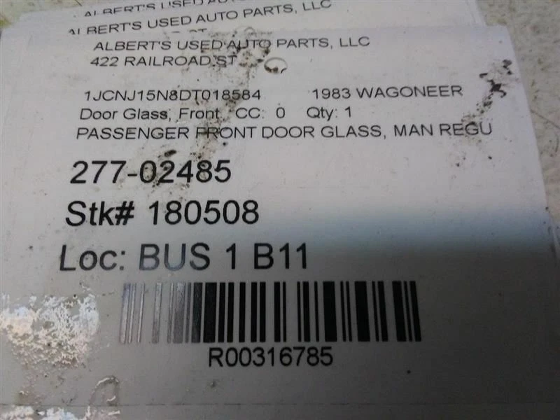 PASS Front Door Glass Fits 1962-88 JEEP J-SERIES TRUCK 63 64 65 66 67 68 69 - Image 2 of 4