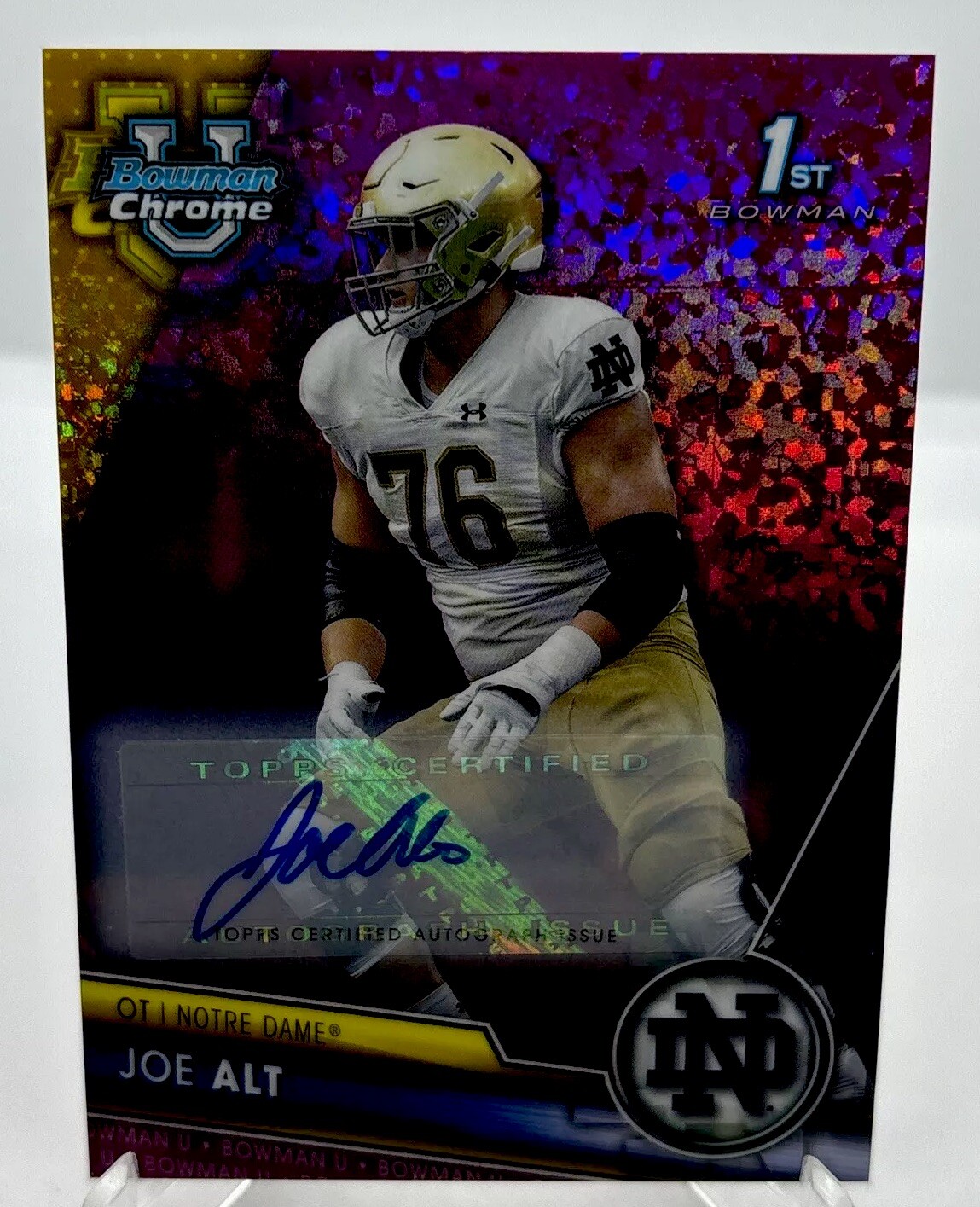 2023 Bowman Chrome U Joe Alt Fuchsia Mini Diamond 1st Bowman Auto /150