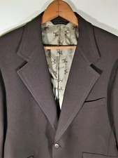 Vintage 60s 70s Cricketeer Mens Brown Disco Blazer Sport Jacket Horse Liner 40 R