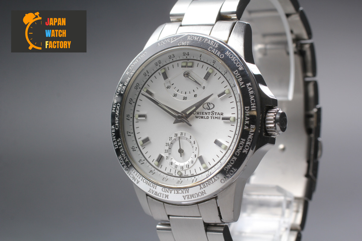 Near Mint] ORIENT STAR World Time FA00-C1 White Dial Men