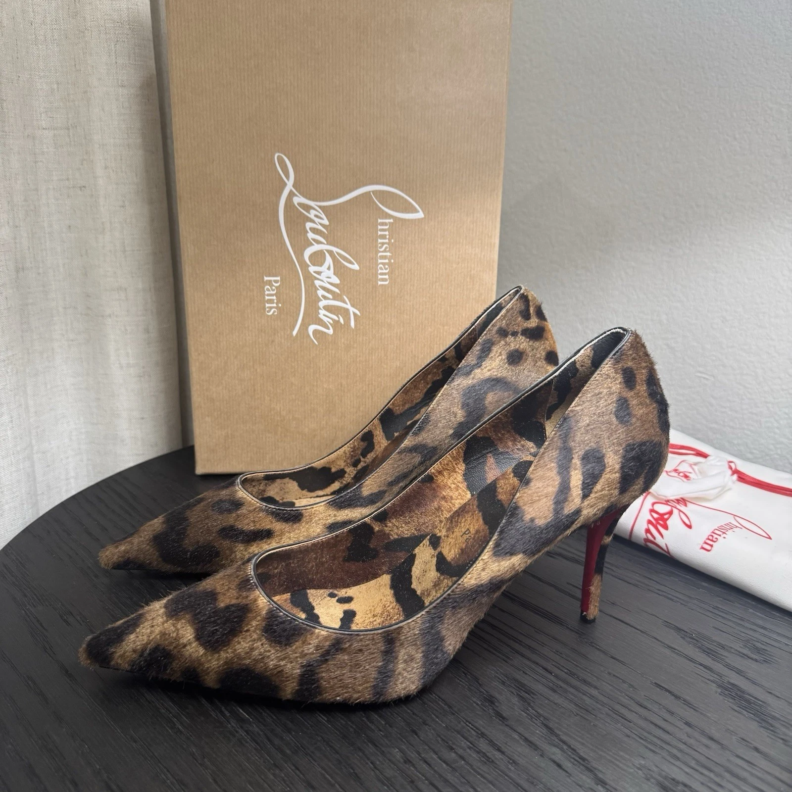 Christian Louboutin — Christian Louboutin Miss Z 80 Pumps Leopard-Print Calf Hair 39.5