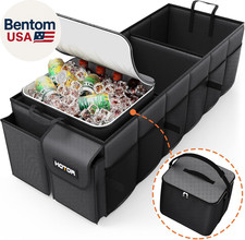 Trunk Organizer, Sturdy Foldable with Cooler for Car  SUV, 3 Compartments, Blac