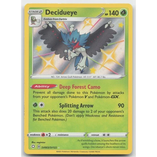 Decidueye Holo Shining Fates: Shiny Vault SV003/SV122 SHR LP Pokemon