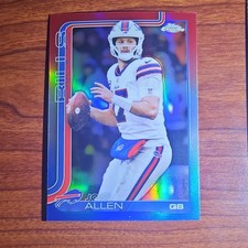 2025 topps Chrome Josh Allen Red white and blue Buffalo Bills #34