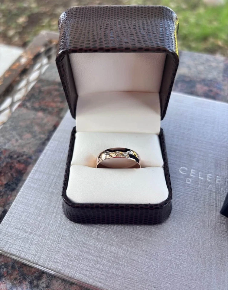 Anillo de oro rosa de 10k para hombre talla 11,75 Foto 3 de 3