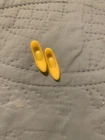 Francie yellow squishy Low Heel shoes vtg Mattel Japan 60s