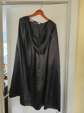 Black Satin Hooded Cape Size L Costume Accessory