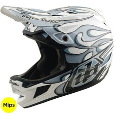 Troy Lee Designs D4 Composito con Casco MIPS TLD BMX DH Torciato - Bianco/Argento