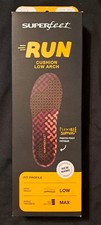 Superfeet Insoles Run Cusion Low Arch Max Thickness women Men 7.5 - 10 Orange