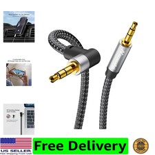 3.5mm Audio Cable 15ft, Stereo 90 Degree Aux Cord Aux 3.5mm Male to Male Righ...