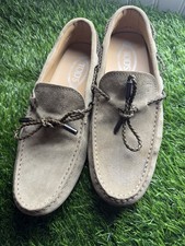 Tod's Gommino Men's Driving Shoes Beige Size 7.5 Mede In Italy, Very Good.