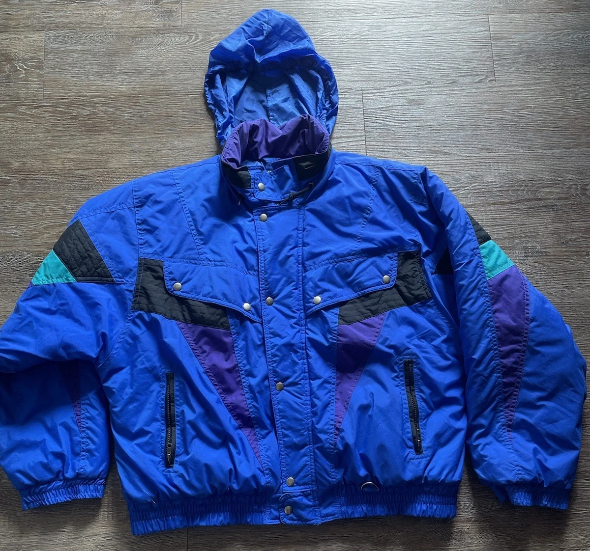 Vtg Rare McGregor Blue Winter Ski Jacket Size 2XL Style 63371 Insulated Full Zip