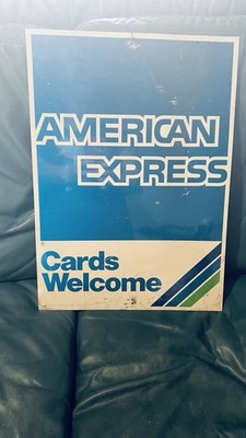 Vintage American Express Metal Double Sided Side