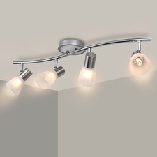 Plafoniera LED 4 Faretti Orientabili Luminario da Soffitto Girevole Senza