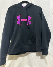 Under Armour Hoodie Womens M Cold Gear Black Hot Pink Athleisure Sporty Comfy