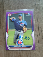 Jefferson Rojas Signed 2023 1st Bowman Baseball Card Cubs #BP-70 /250 Purple