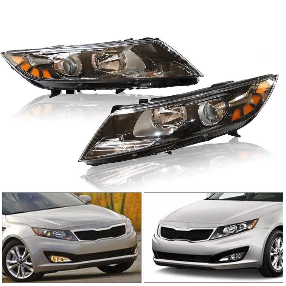 Pair Halogen Headlight Set For 2011 2012 2013 KIA Optima Left & Right Side Lamp Foto 4 de 4