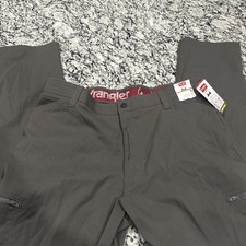 NEW Wrangler Men's Dark Gray Performance Cargo Pants 40x32 Straight Fit Flex