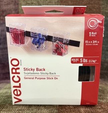 Velcro Brand Sticky Fasteners, Black or White 1 Roll, 15 Ft X 3/4 In