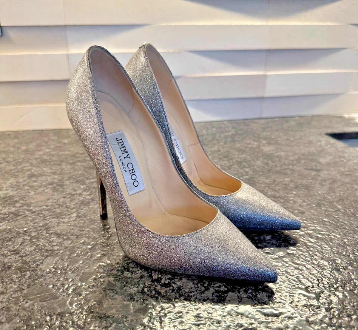 Jimmy Choo シルバー ハイヒール 38 Jimmy Choo Silver Heels for Women for sale - eBay